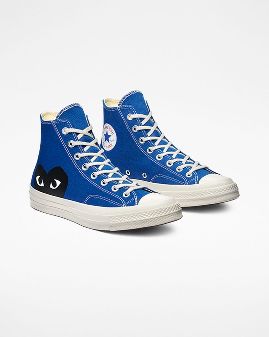 Tenisi Inalti Barbati Converse x Comme des Garçons PLAY Chuck 70 Albastri Negrii | RO WUCVO279